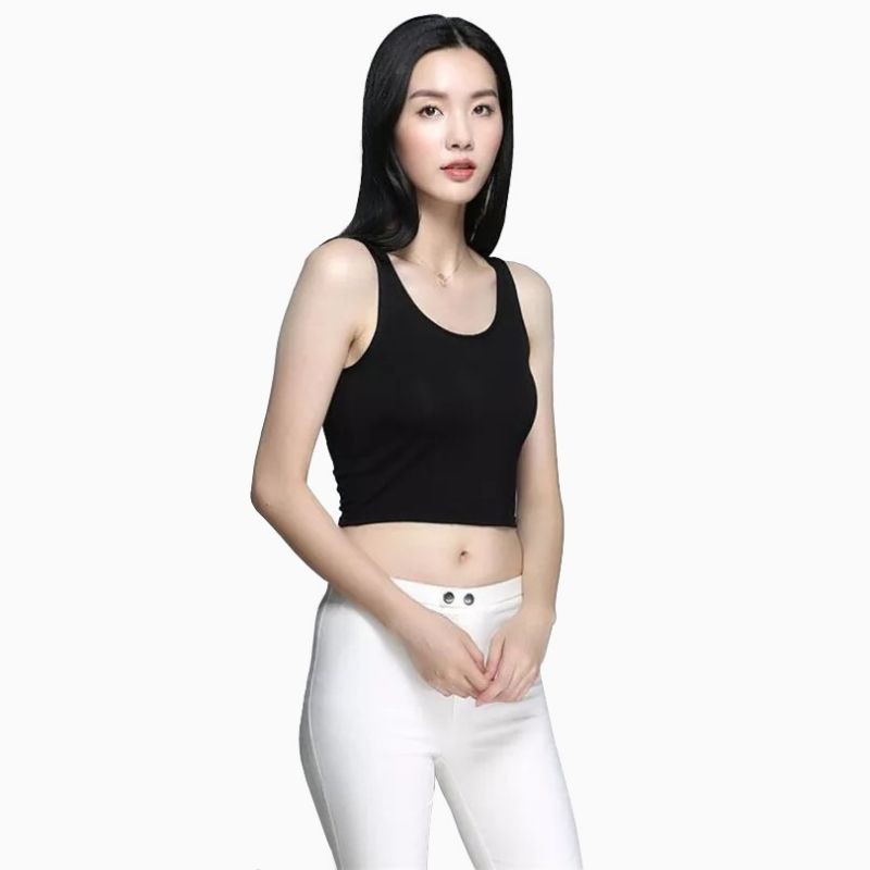 Tanktop Singlet Dalaman Cropped Wanita Gaya Korea - Givtha Production Zanna