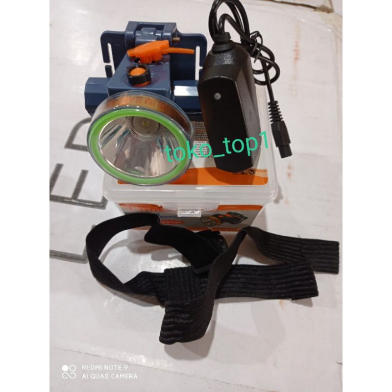 senter kepala super terang 20w 728 emico/putih /headlamp /senter kepala selam