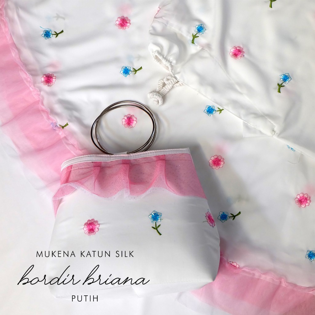 MUKENA BALI TASIK - MUKENA DEWASA KATUN SILKY BORDIR BRIANA