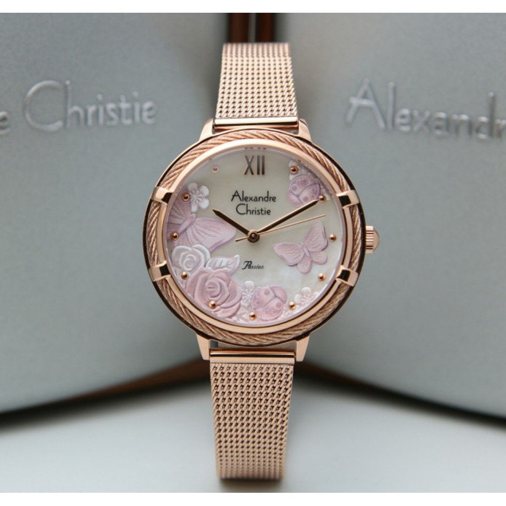 Alexandre Christie AC2873 Original Jam Tangan Wanita Rose Gold