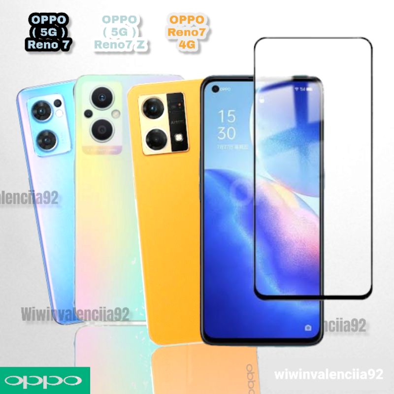 Tempered Glass Full Cover Ful Lem OPPO Reno 14 14F 13 13F 12F 11F 7 5G/ Reno7 4G/ 7Z /Reno8 T/ 8[4G]