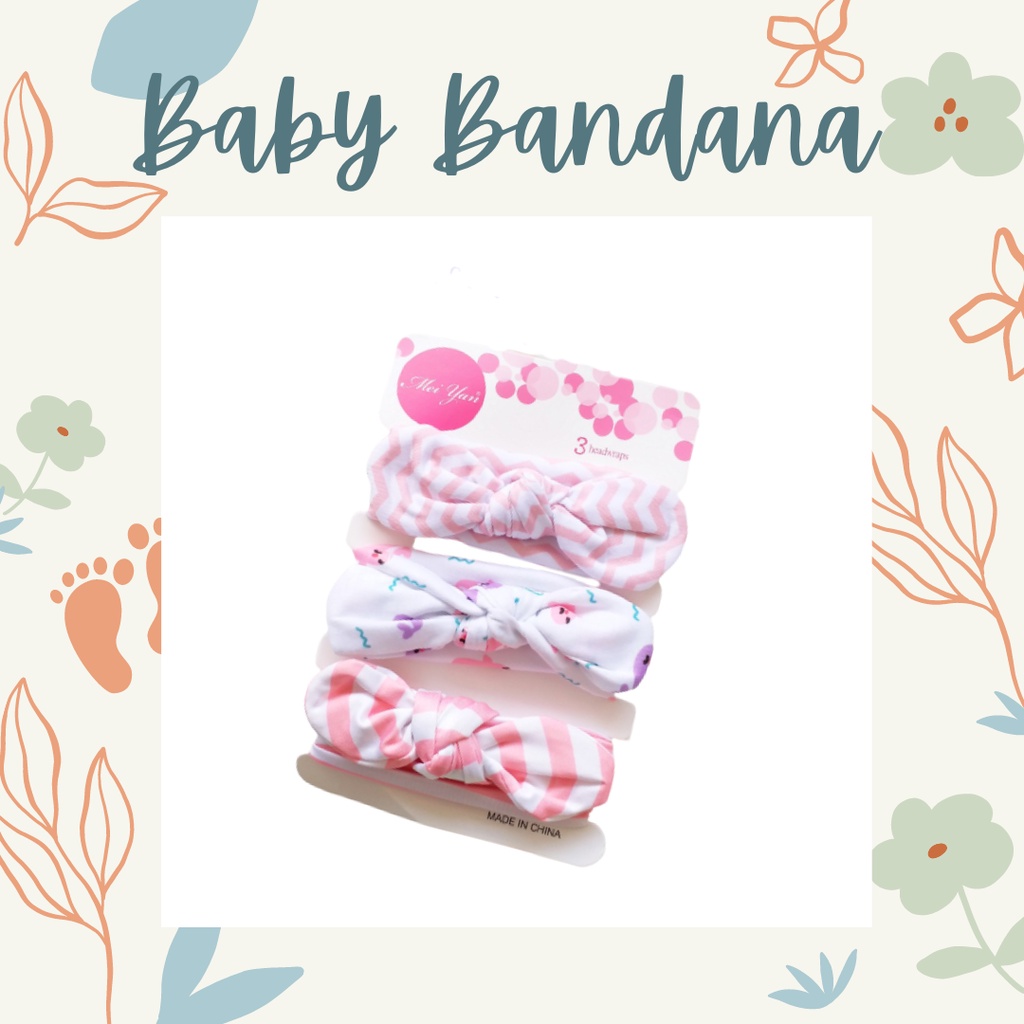 MBSS Baby HEADBAND MOTIF 3 in 1 Bandana Bando Pita Bayi Anak