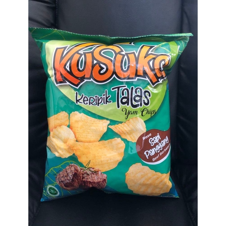 Kusuka Keripik Talas rasa Sapi Panggang /Yam Chips Beef barbeque 68grm