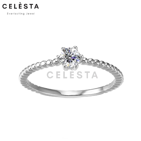 La Délicat Ring - cincin 0.3 carat berlian moissanite 925 silver celesta by her jewellery
