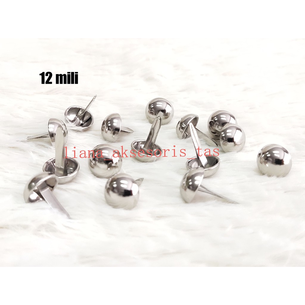 -PAKU CENTANG JAMUR KAKIAN (PER 50 PCS) WARNA LIGHT GOLD, SILVER, ATG POLES BAKAR & BLACK NIKEL AKSE