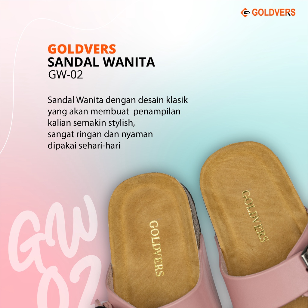 INDORAYA STORE Sandal Wanita Original GOLDVERS Model Slot Gesper 2 Casual Premium Hight Quality