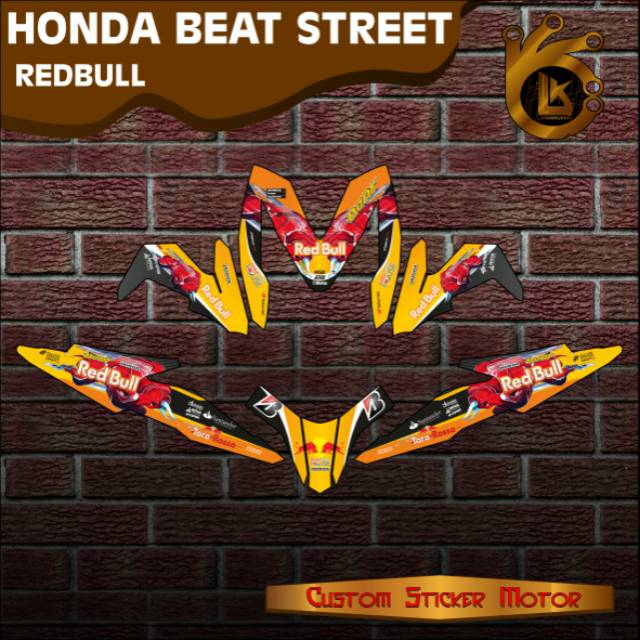 DECAL STICKER HONDA BEAT STREET REDBULL