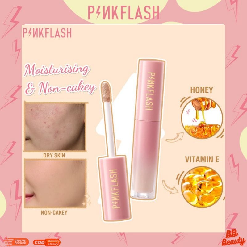 `ღ´ PHINKL `ღ´ pinkflash concealer menutupi noda bekas jerawat full coverage