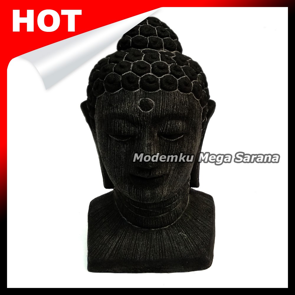 Souvenir Pajangan Patung Kepala Dewa Budha - M 9x9x16 cm