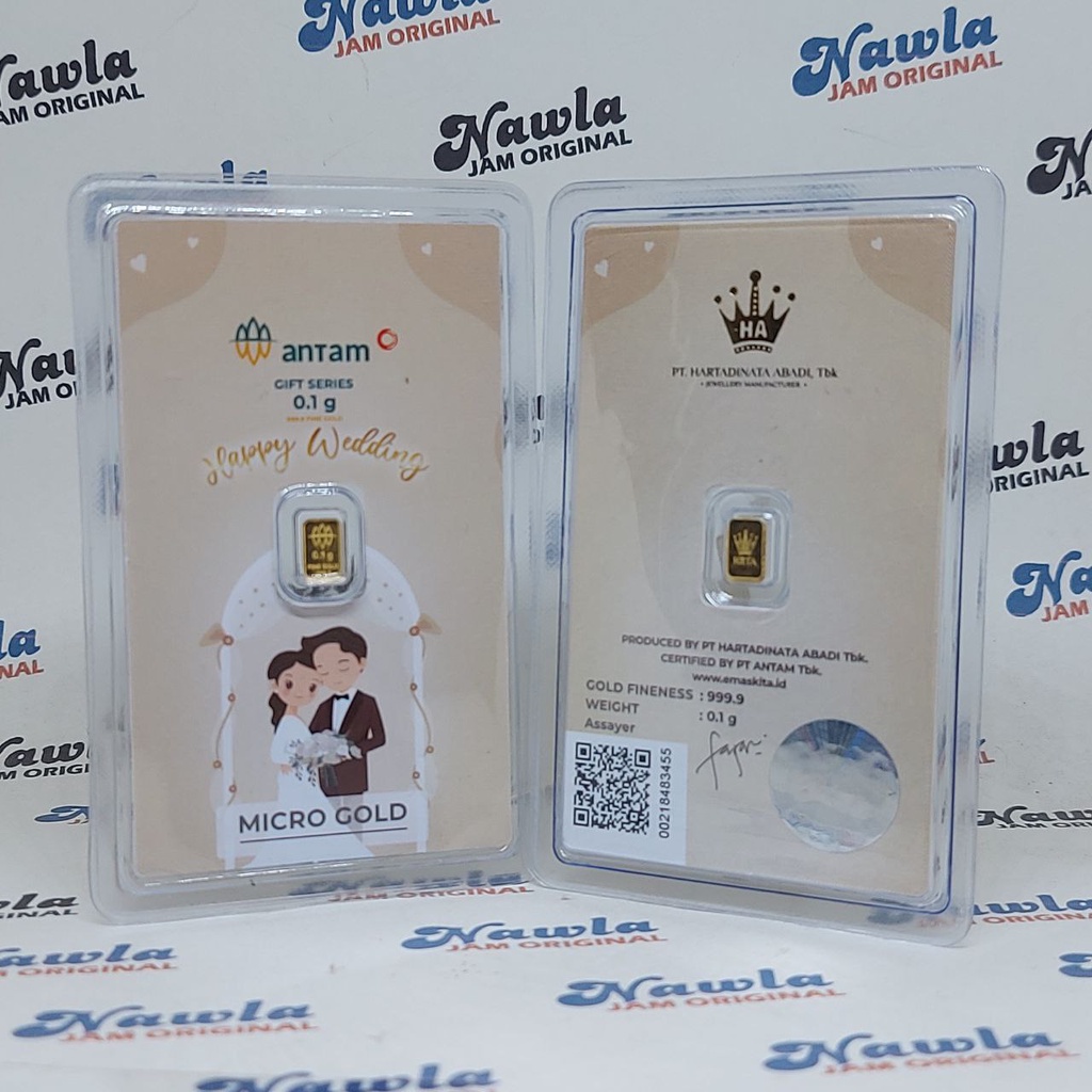Antam 0.1 gram Micro Gold Premium Emas Murni 24 Karat Hartadinata x Antam Logam Mulia Emaskita