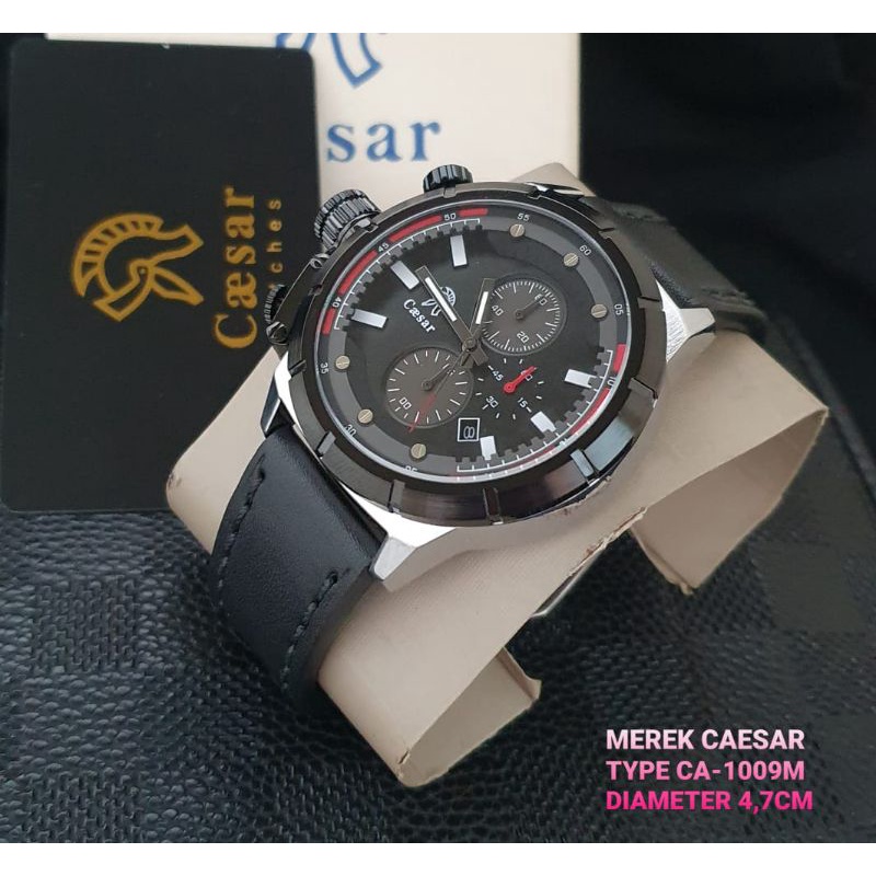 JAM TANGAN CAESAR PRIA CA-1009M STRAP LEATHER ORIGINAL