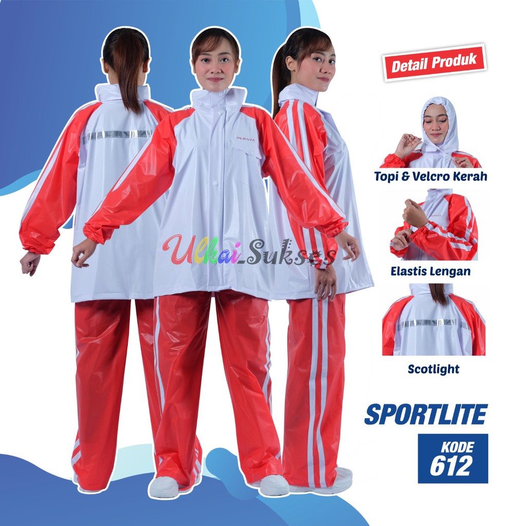 Plevia Jas Hujan Setelan Plevia Jaket Celana Sportlite 612 -Mantel Ujan Raincoat Pria Wanita Murah