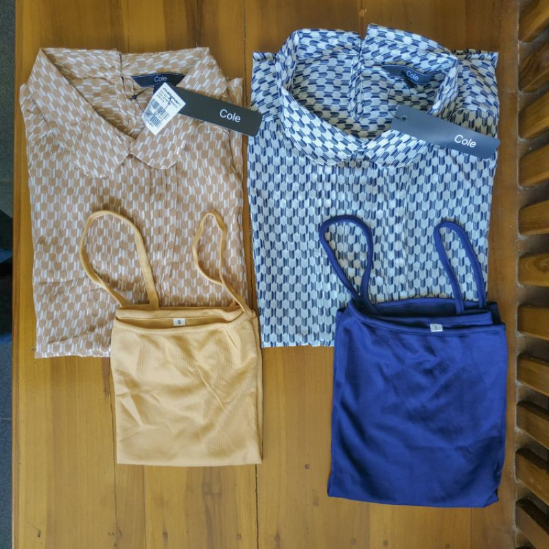 [Subsidi Ongkir] Kemeja wanita (Free Tangtop) 2 in1 kerja, main merk Cole