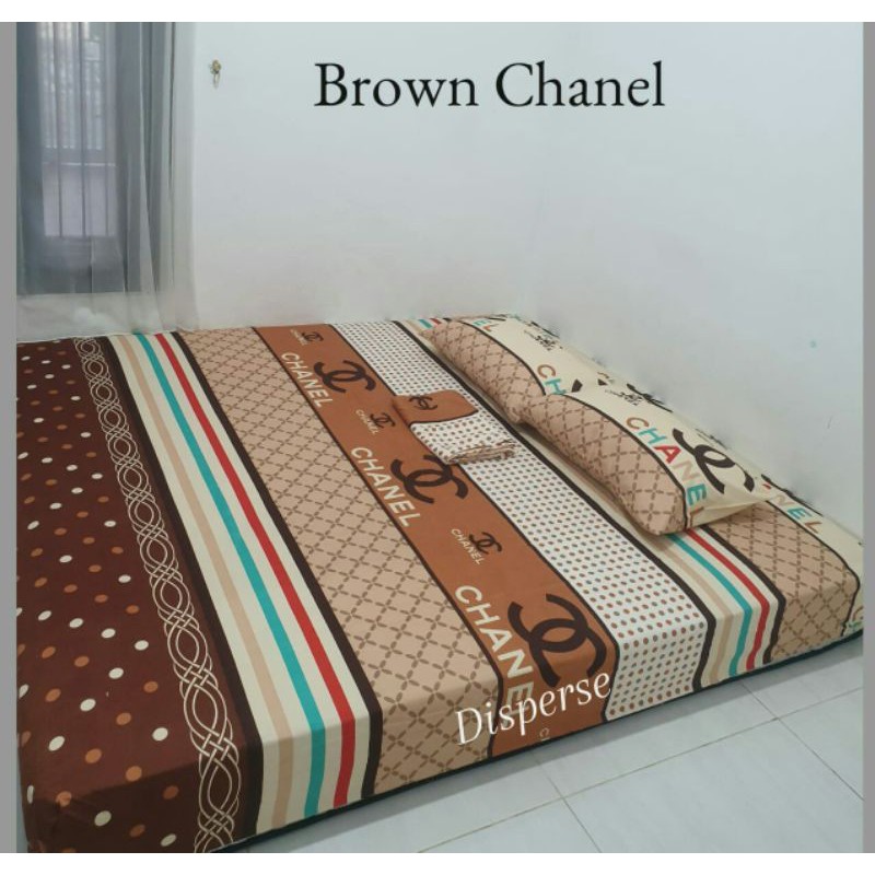 Sprei Homemade Motif Brown Chanel size 160,180 ataya sprei