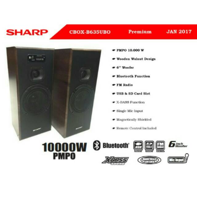 Sharp Speaker Aktif CBOX-B635UBO Bluetooth Connection Mantap Habis Garansi resmi