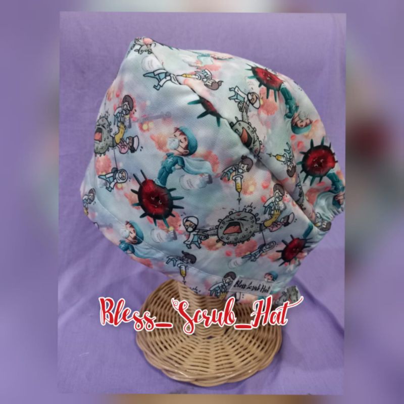 Topi Bedah / Nurse Cap/ Sugical cap/ Topi Motif/Dokter