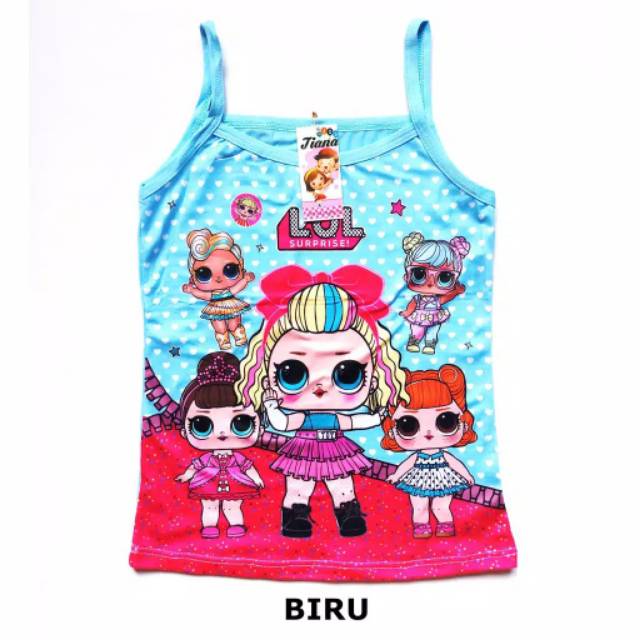 Kaos Singlet Anak Perempuan Lol / Kaos Dalam Singlet Anak Perempuan Bahan Katun Motif Lol Murah