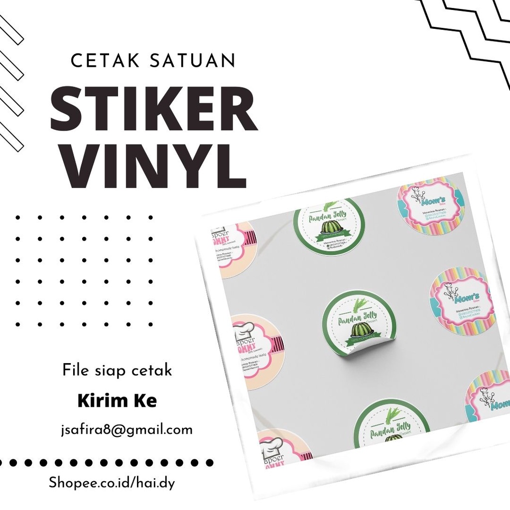 

[Siap Cetak] CETAK STIKER VINYL SATUAN | CETAK STIKER KEMASAN | CETAK STIKER LOGO