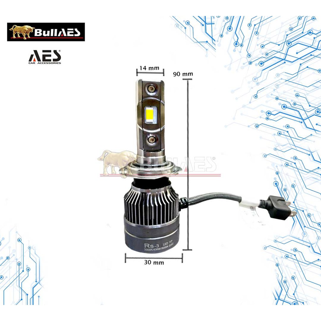 Lampu Led Turbo H7 3 WARNA MERK AES PREMIUM LED Headlamp Mobil Motor