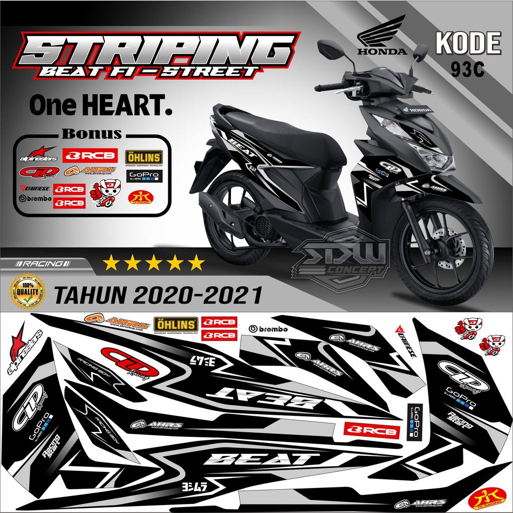 Striping Beat New Stiker Lis Motor Beat New Variasi kode 93