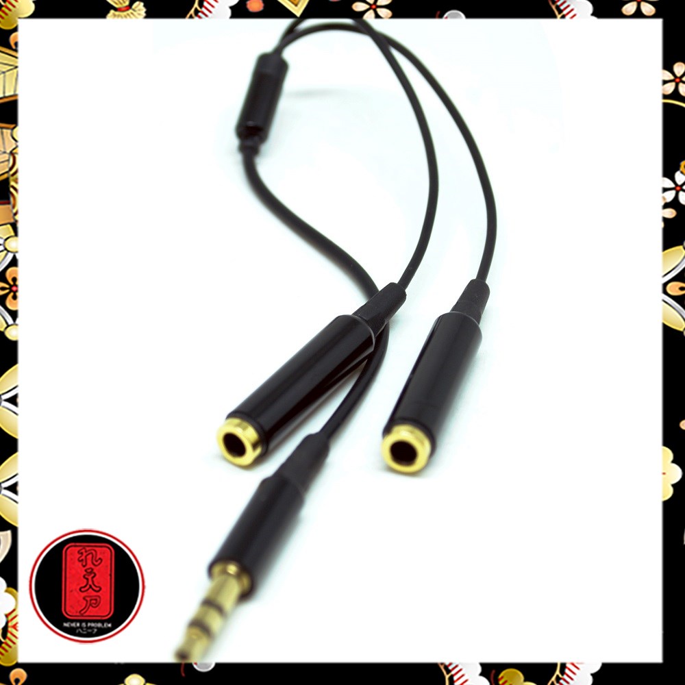 Overfly Kabel AUX Audio 3.5mm Male ke 2 x 3.5mm Female HiFi - AV114