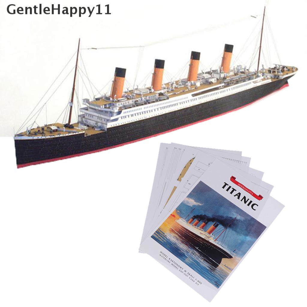 Gentlehappy Set Mainan Kapal Titanic 3D Bahan Kertas Skala 1: 400 DIY