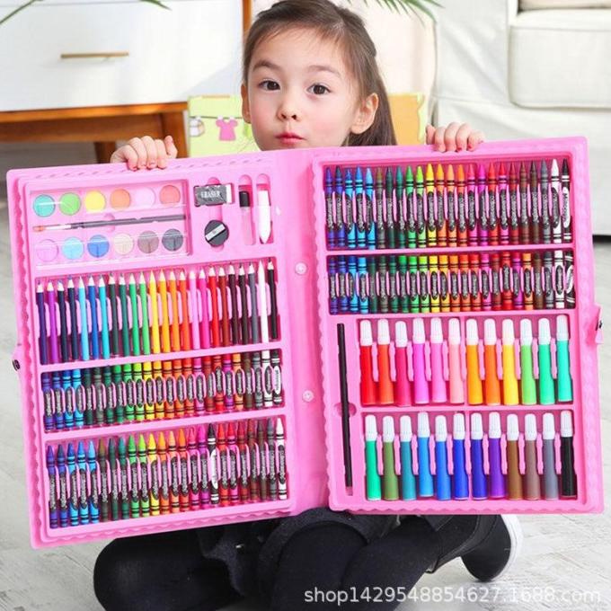 Crayon Set 168 Warna Pensil Warna Koper Menggambar / Mewarnai / Kado