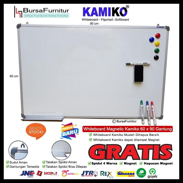 

WHITEBOARD KAMIKO 60 X 90 SPIDOL H,B,HJ, M, HAPUS MAGNET, MAGNET KODE 1126
