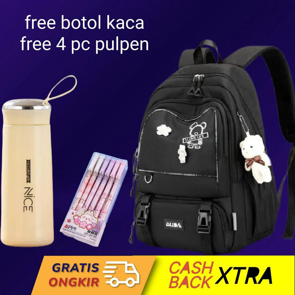 Tas Sekolah Anak Perempuan SD SMP SMA Ransel Kerja ORIGINAL Tas Sekolah Anak Laki-Laki Free Botol Minum Kaca 2023