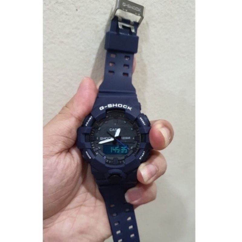 TERLARIS !!!! GSHOCK CASIO GA 800 DUAL TIME 2JARUM JAM TANGAN PRIA SPORT ANTI AIR FREE BOX