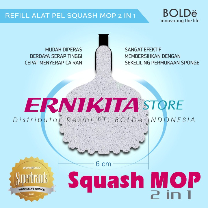 BOLDe REFILL SQUASH MOP 2 IN 1 - Sponge Alat Pel Modern