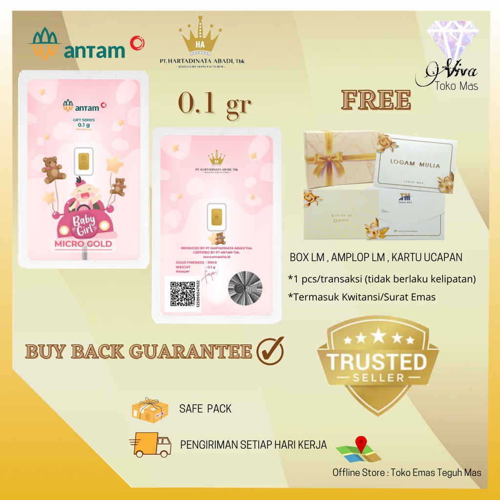 LOGAM MULIA ANTAM MICRO GOLD SERIES BABY GIRL 999,9