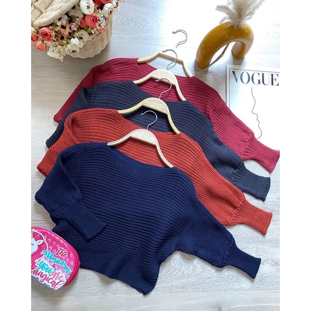 BLOUSE BATWING RAJUT ANAK PEREMPUAN USIA 4-10THN