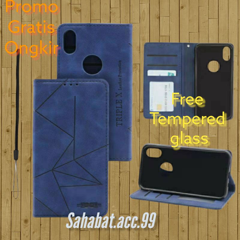 Realmi C2 / sarung hp realme c2 / Flip Cover Magnet Autolock Walet Tanpa Kancing
