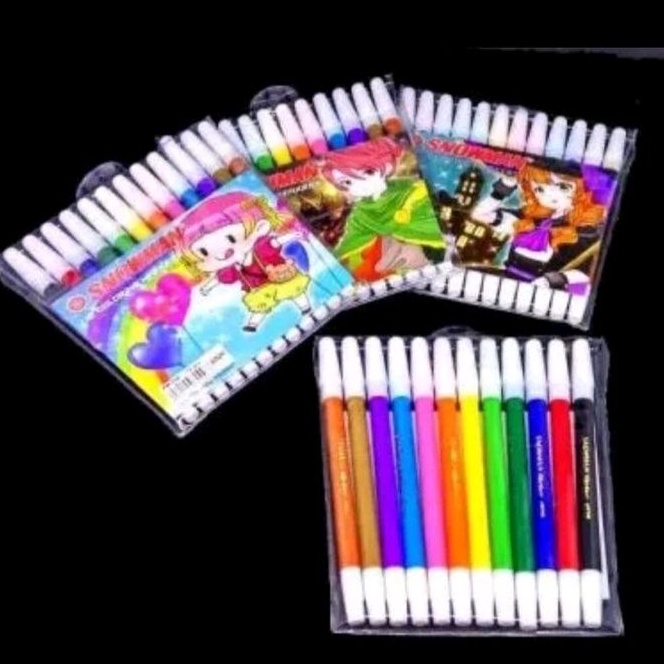 

Spirol Snoeman Kecil 12 warna / spidol warna / spidol kecil