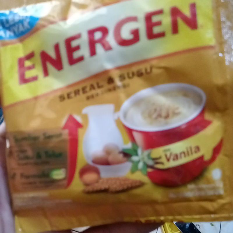 ENERGEN VANILA KEMASAN RENCENG ISI10 SACHET. ORIGINALL. HARGA GROSIR