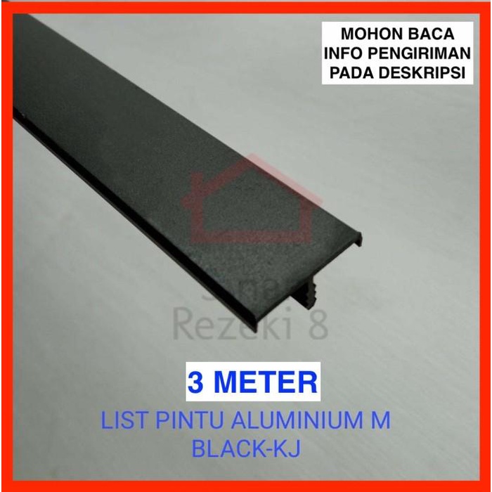 Lis Pintu Aluminium M HITAM / Profil Edging Frame List Handle Lemari Kualitas Terjamin