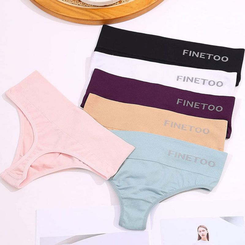 FINETOO FT34 Sexy Celana Dalam Wanita Sport Brief High Waist Women Cotton Panty Soft