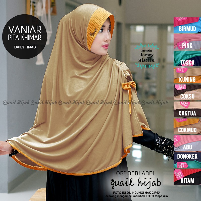 PROMO QUAIL | Vaniar Hijab | JILBAB KHIMAR SYARI INSTANT BERGO PET ANTEM KERUDUNG by Quail Hijab