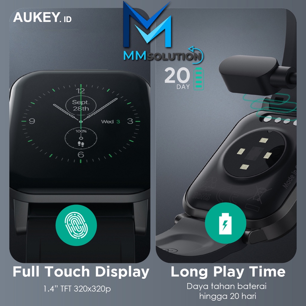 AUKEY Smartwatch LS-02 / LS02 Outdoor Watch Fitness Jogging Tracker