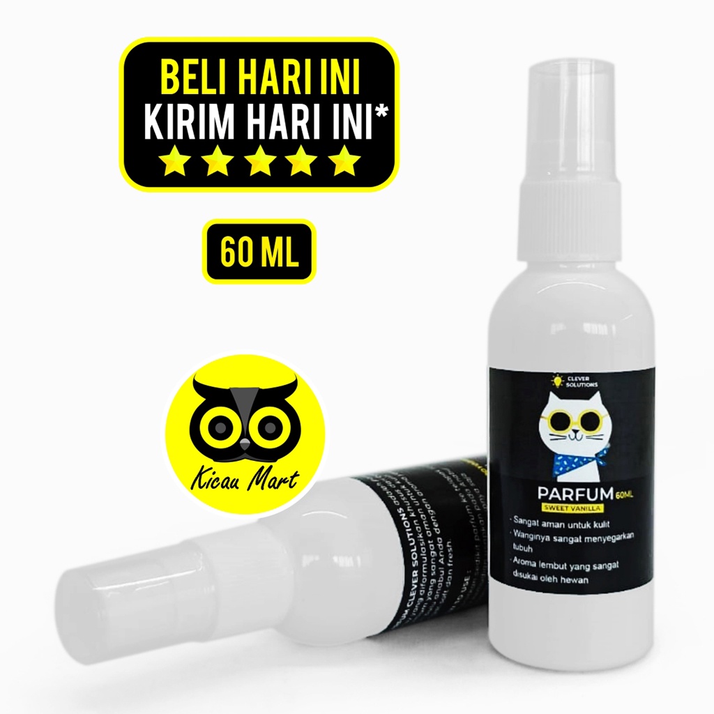 Parfum Kucing Pelembut Bulu Wangi Sweet Vanila Parfume Kucing Sugar Glider Hamster Kelinci Wangi Tahan Lama Parfum Hewan Clever Solutions 60 ml