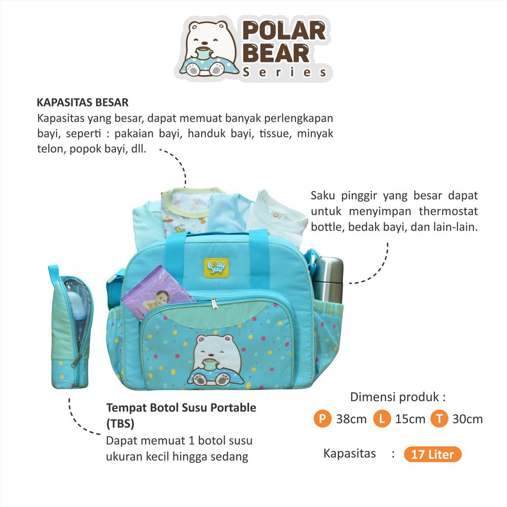 Baby Joy Tas Bayi Besar Polar Bear Series BJT1036