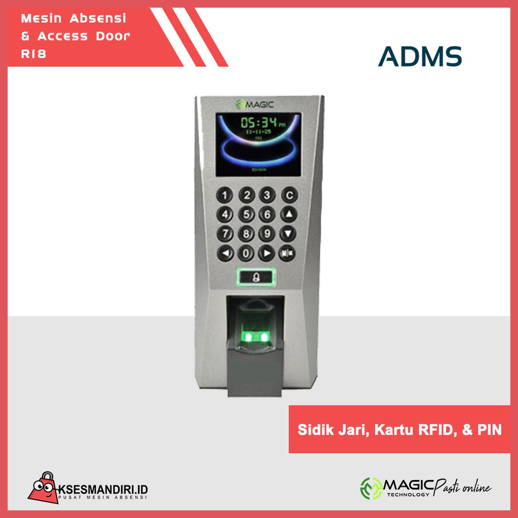 Mesin Absensi Fingerprint Magic R18 Include Module Proxy