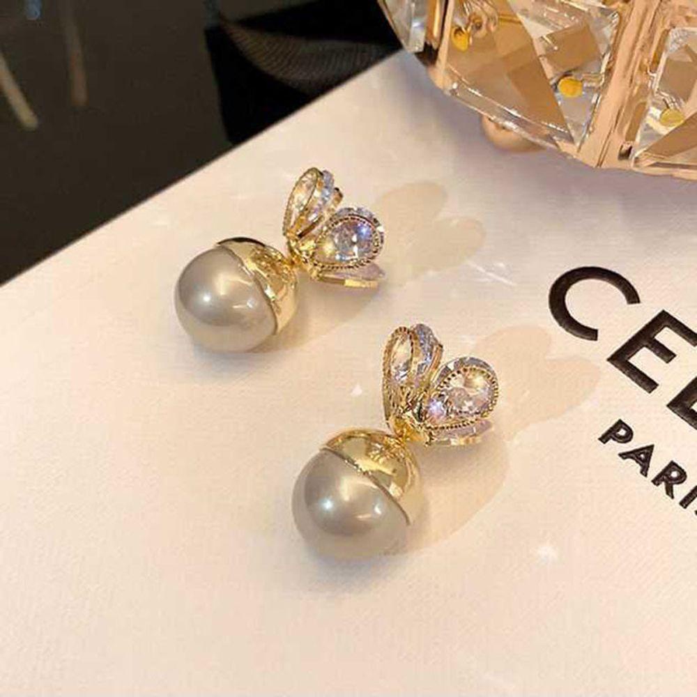 Mxbeauty Anting Perempuan Hadiah Shiny Mewah Manis Zirkon Vintage Bunga Menjuntai Anting