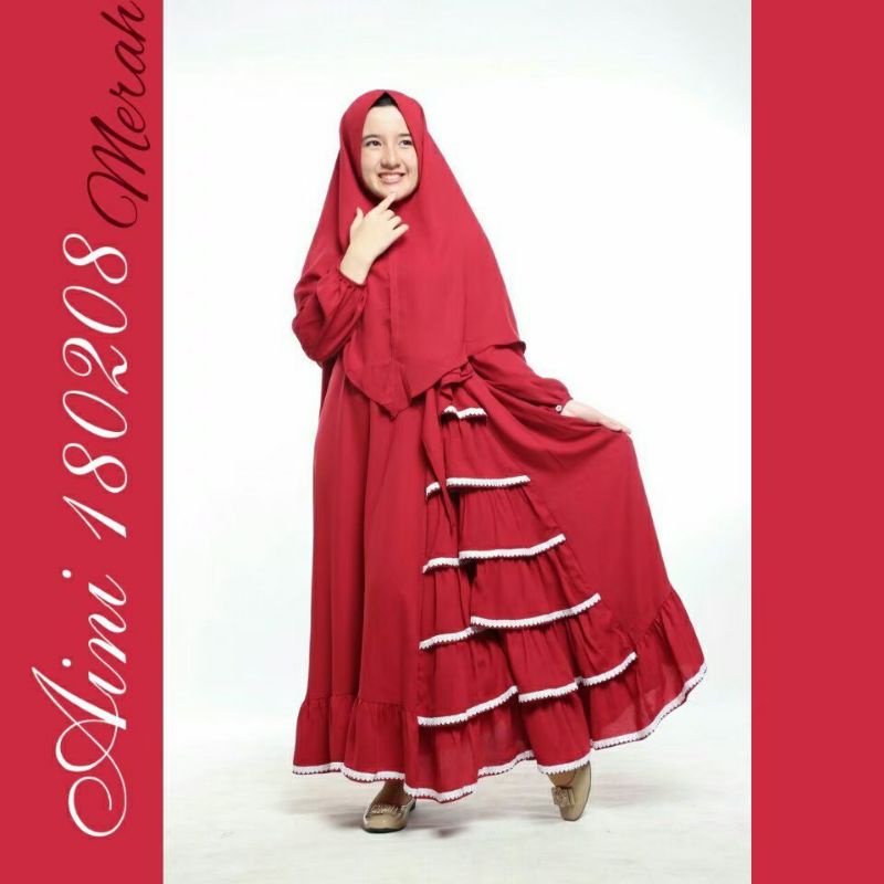 Aini 180208/gamis anak syar'i umur 4 tahun/Gamis Aini/baju muslim anak