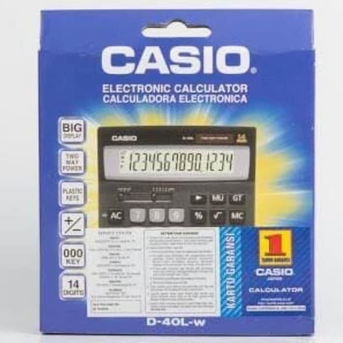 

CASIO D-40L KALKULATOR DESKTOP MEJA / CALCUPATOR D-40