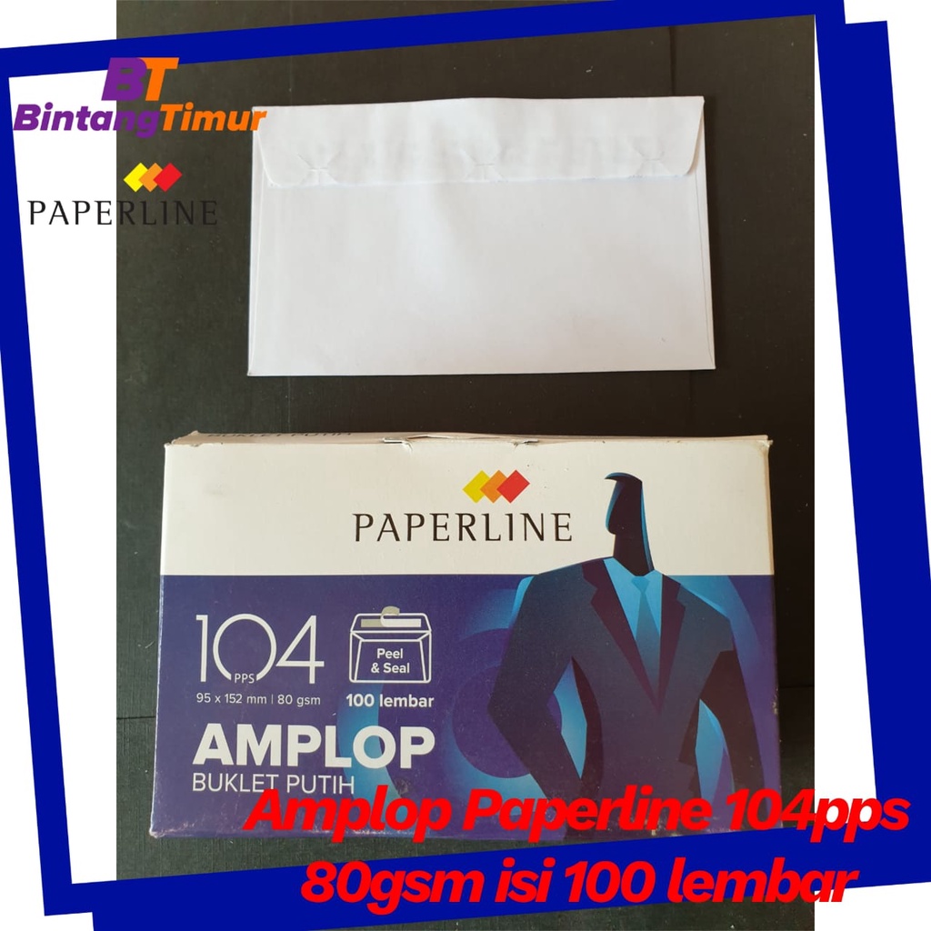 

Amplop Putih Paperline 104 pps 80 gsm isi 100 lbr