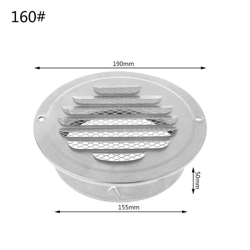 Stainless Steel Exterior Wall Air Vent Grille Round Ducting Ventilation Grilles