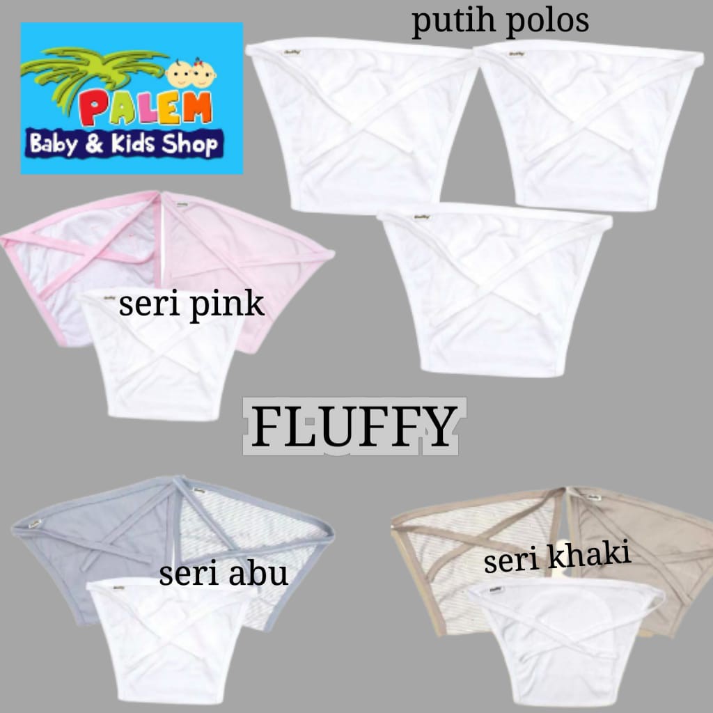 popok kain tali bayi fluffy lembut newborn (3 pc)