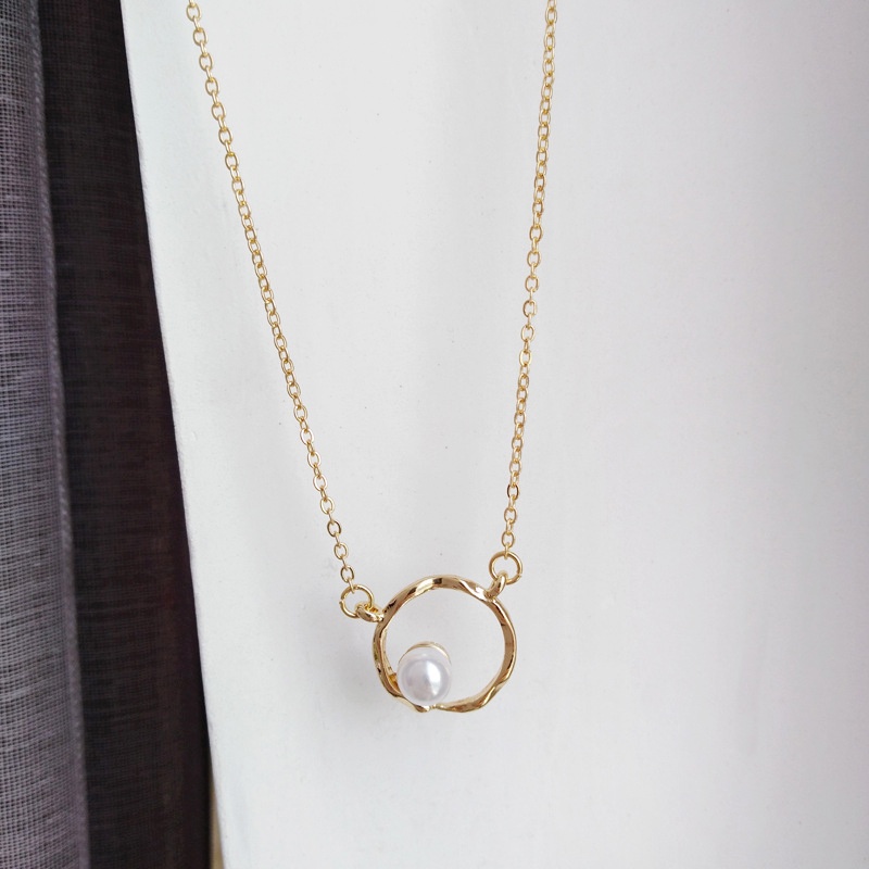 1 Pcs Korea Kalung,Mutiara Titanium Pria Kalung,Wanita,Antikarat,Bulat Necklace